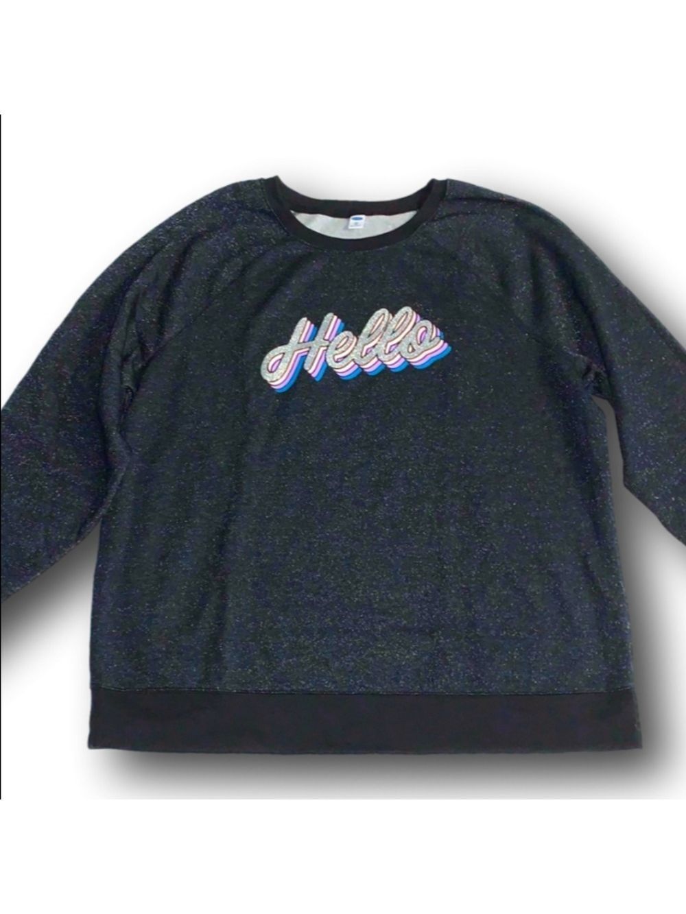 Old Navy Black Glitter Graphic Sweatshirt